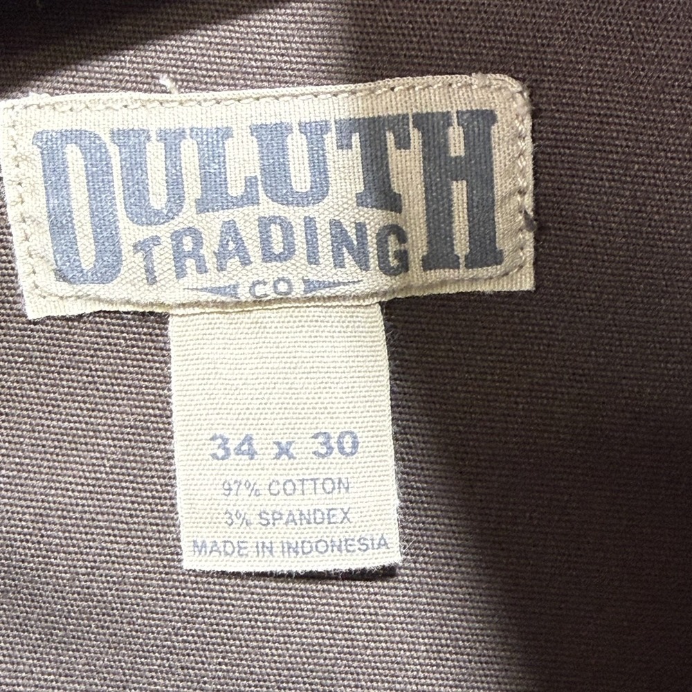 Duluth Trading Flex Fire Hose Carpenter Pants Men 34x30 Brown Wide Work Utility - Picture 10 of 16